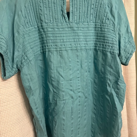 Prana turquoise blouse women’s size large - Picture 5 of 5